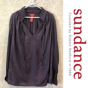 SUNDANCE  purple silk blouse L Sundance